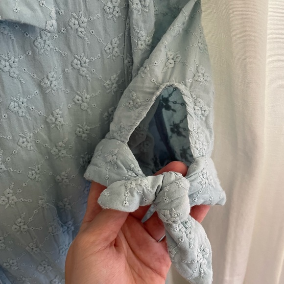 Gal meets glam for Anthropologie | Judith eyelet tie sleeves blue midi dress 🌸 - Picture 5 of 11